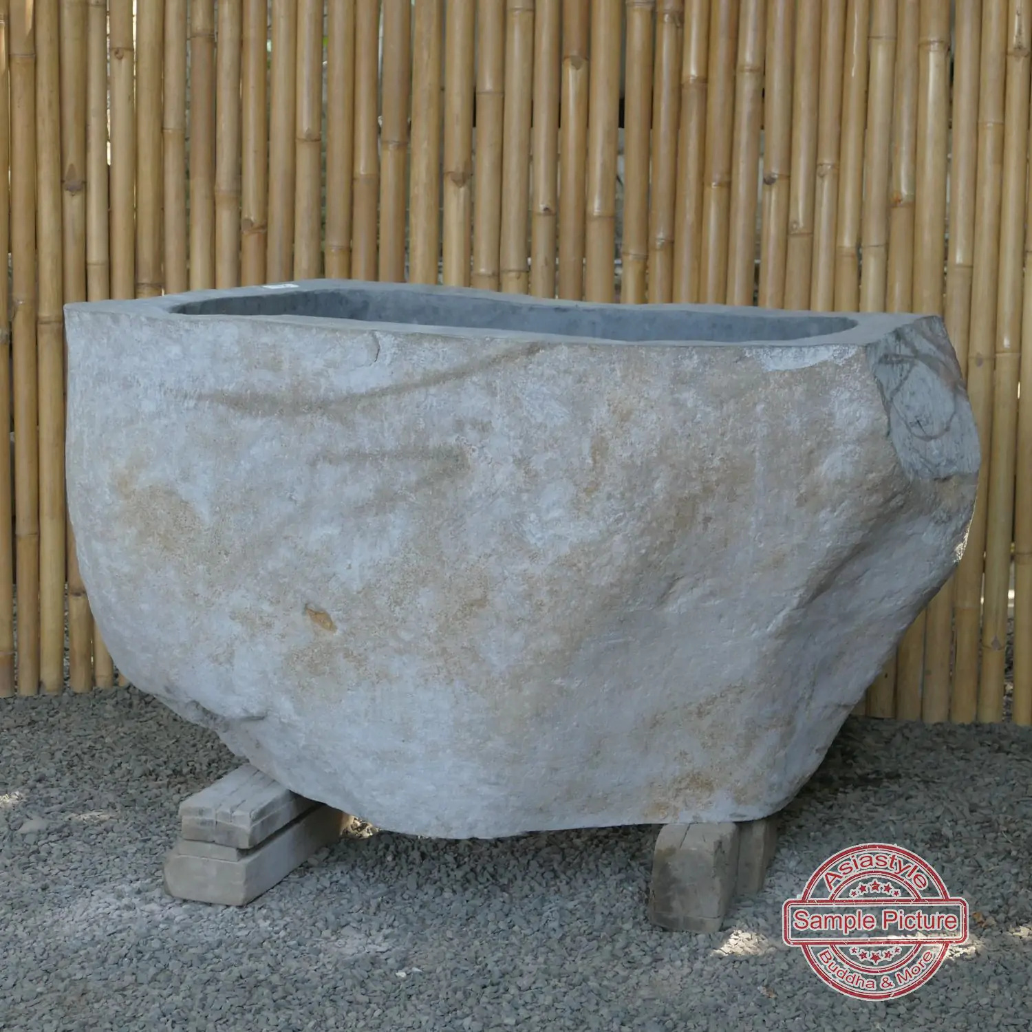 Product image 3 of the product “Riverstone basin, natural surface, polished inside. Dia approx 91-100. Height 61-70 ”